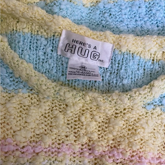 Vintage 80s Pastel Yellow Fairy Kei Boucle Blouson Sweater by Here’s A Hug M/L - Picture 11 of 13